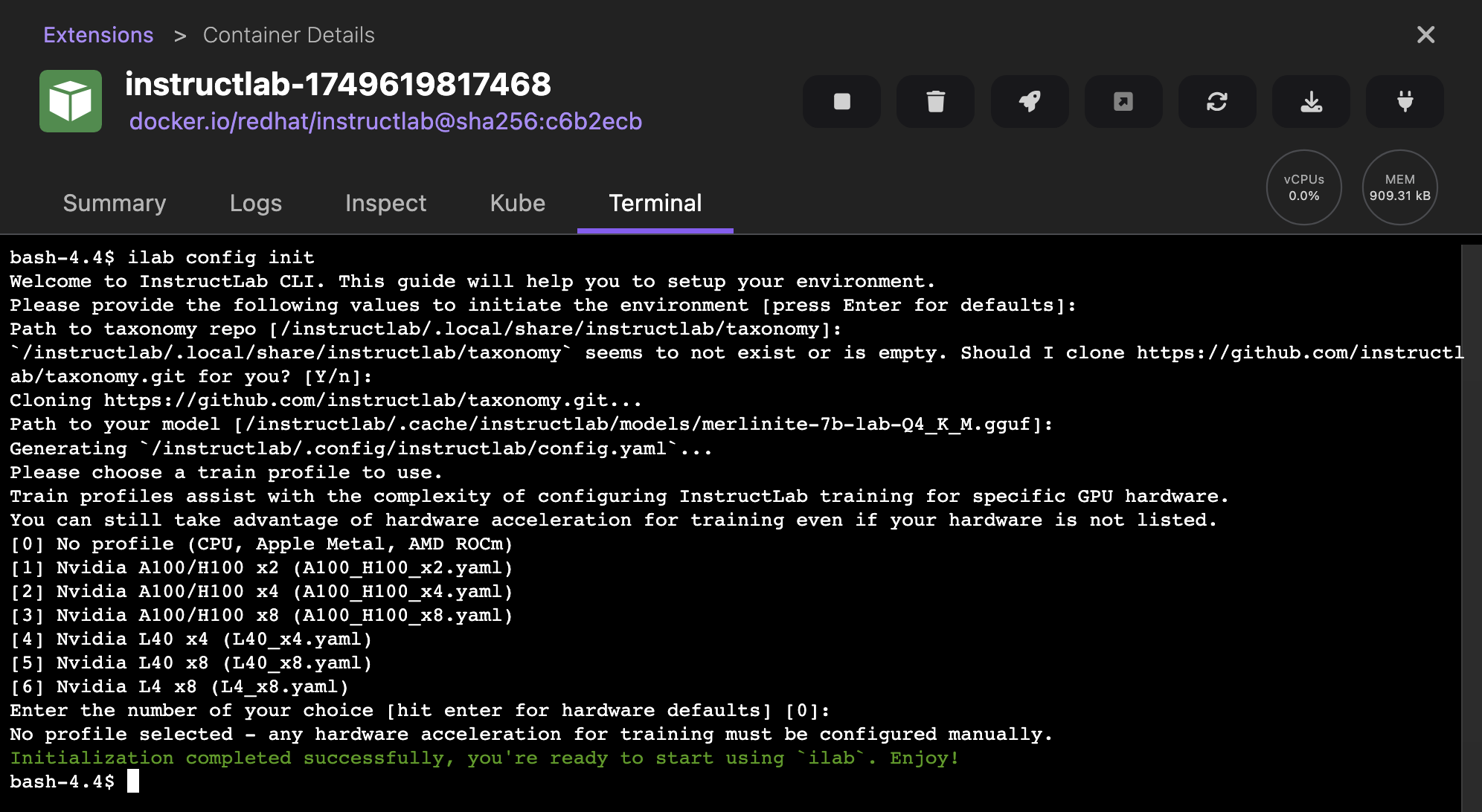 configure the InstructLab CLI