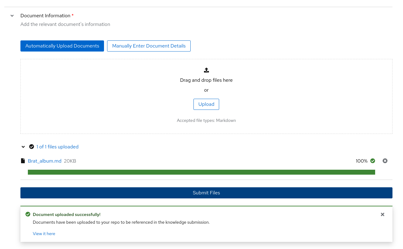 UI Knowledge Document Information